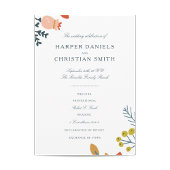 Najaar programma Floral Wedding Programmakaart