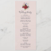 Najaar programma van de bruiloft van de tuin programmakaart (Achterkant)