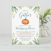 Najaar Pumpkin Laten we Thanksgiving-diner verzame Kaart (Staand voorkant)