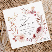 Najaar Romance Floral Wreath Wedding Shower Kaart