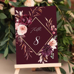 Najaar Romance Gold Lijst Burgundy Wedding Kaart<br><div class="desc">Dit trouwlijstnummer bevat een waterverf bloem van dahlias, tuinlijke rozen, en pony's in woedend rood, maroon, wazig roze over de valbladeren met een faux gouden ruitvormig lijst. Voor meer geavanceerde aanpassing van dit ontwerp, te klikken gelieve de BUTTON van het TOOL VAN HET ONTWERP BLAUW. Overeenkomende objecten zijn ook beschikbaar....</div>