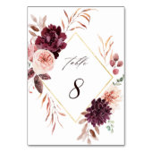 Najaar Romance Gold Lijst Burgundy Wedding Kaart (Voorkant)