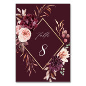 Najaar Romance Gold Lijst Burgundy Wedding Kaart (Voorkant)