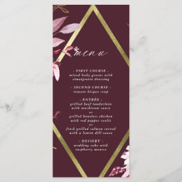 Najaar Romance Gold Lijst Burgundy Wedding Menu