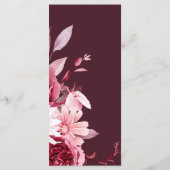 Najaar Romance Gold Lijst Burgundy Wedding Menu (Achterkant)