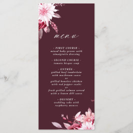 Najaar Romance Gold Lijst Burgundy Wedding Menu