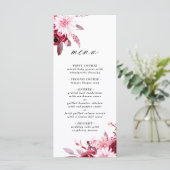Najaar Romance Gold Lijst Burgundy Wedding Menu (Staand voorkant)