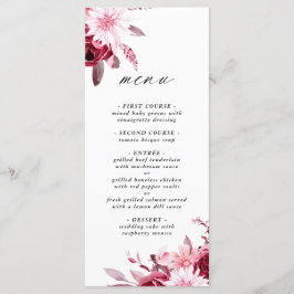 Najaar Romance Gold Lijst Burgundy Wedding Menu