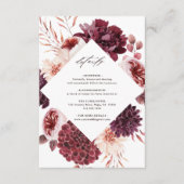 Najaar Romance Waterverf Floral Wedding Details Informatiekaartje (Voorkant)