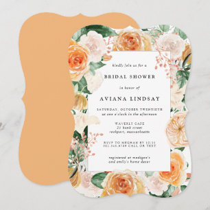 Najaar Roos Floral Bridal Shower Kaart