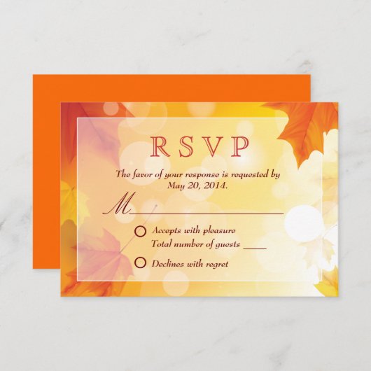 Najaar RSVP RSVP (Voorkant / Achterkant)
