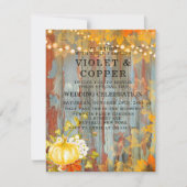 Najaar Rust Lights Pumpkin Peony Wedding Kaart (Voorkant)