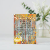 Najaar Rust Lights Pumpkin Peony Wedding Kaart (Staand voorkant)