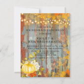 Najaar Rust Wood Bridesmaids Luncheon Uitnodiging (Voorkant)