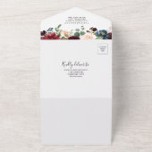 Najaar Rustic Burgundy Calligraphy Wedding All In One Uitnodiging (Buitenkant)