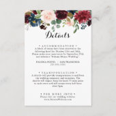 Najaar Rustic Burgundy Calligraphy Wedding Details Informatiekaartje (Voorkant)
