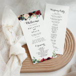 Najaar Rustic Burgundy Calligraphy Wedding Program Programmakaart<br><div class="desc">Dit herfst is een rustig bogundy kalligrafie bruiloft programma perfect voor een moderne bruiloft. Het ontwerp is voorzien van bruine,  rode,  marineuze,  blauwe en blauwe radiant en gracieuze handbeschilderde bloemen,  die de natuurlijke schoonheid inspireren.</div>