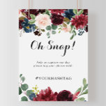 Najaar Rustic Calligraphy Wedding Oh Snap Sign Poster<br><div class="desc">Dit najaar is een trouwe kalligrafie bruiloft oh snap bord perfect voor een moderne bruiloft of een modern vrijgezellenfeest. Het ontwerp is voorzien van bruine,  rode,  marineuze,  blauwe en blauwe radiant en gracieuze handbeschilderde bloemen,  die de natuurlijke schoonheid inspireren. Pas het teken aan met je trouwhashtag.</div>