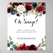 Najaar Rustic Calligraphy Wedding Oh Snap Sign Poster (Voorkant)