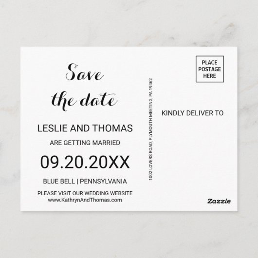 Najaar Rustic Dazzling Burgundy Save the Date Kaar Briefkaart (Achterkant)