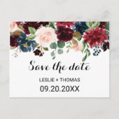 Najaar Rustic Dazzling Burgundy Save the Date Kaar Briefkaart (Voorkant)