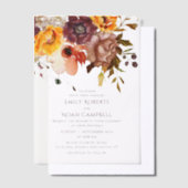 Najaar Rustic Plum Sinaasappel Floral Wedding Vellum Uitnodigingen (Offset)