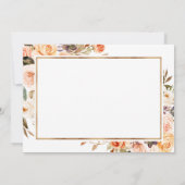 Najaar Sinaasappel Floral Wedding Gereserveerd doo Kaart (Achterkant)