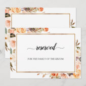 Najaar Sinaasappel Floral Wedding Gereserveerd doo Kaart (Voorkant / Achterkant)