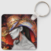 Najaar Sleutelhanger schilderen moderne vrouw (Achterkant)