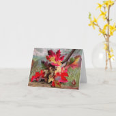  najaar solstice wenskaart met bladeren kaart (Gele Bloem)