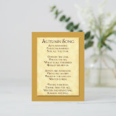 Najaar Song Thanksgiving Poem Briefkaart (Staand voorkant)