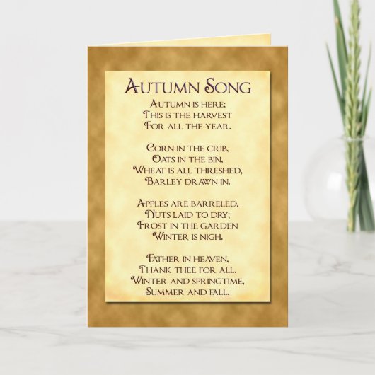 Najaar Song Thanksgiving Poem Uitnodiging Kaarten (Voorkant)