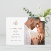 Najaar Sprig Fall Wedding Photo Save the Date Kaar (Staand voorkant)