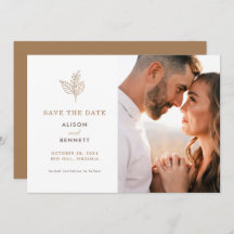 Najaar Sprig Fall Wedding Photo Save the Date Kaar