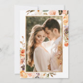 Najaar Terracotta Floral Gold Lijst Foto bruiloft Kaart (Achterkant)