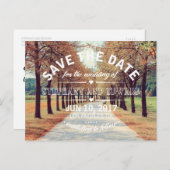 Najaar Trees Avenue sparen het Briefkaart van de D (Voorkant / Achterkant)