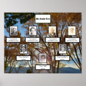 Najaar Trees Sunset Three Generation Family Poster (Voorkant)