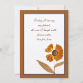 Najaar uitnodigen op het uitzenden van het huwelij kaart (Achterkant)