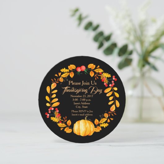 Najaar Uitnodiging tot gepersonaliseerde Thanksgiv (Staand voorkant)