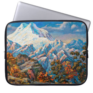 Najaar uitzicht van de tweezijdige berg Elbrus. Mo Laptop Sleeve