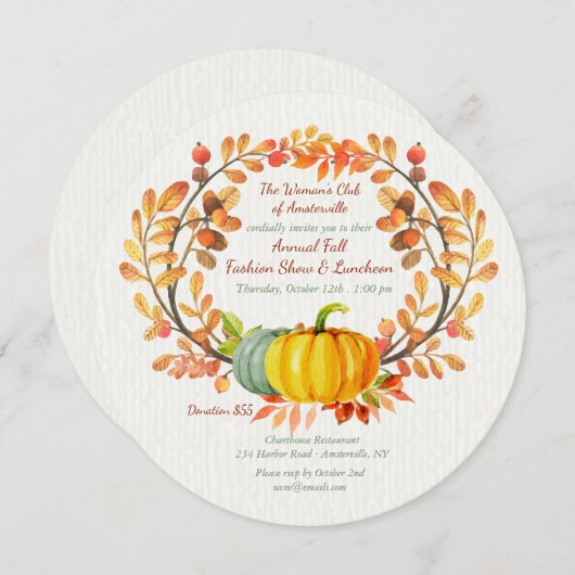 Najaar van de Uitnodiging van de Elementen Luncheo (Voorkant / Achterkant)