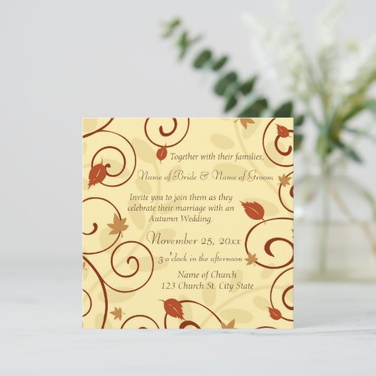 Najaar van de Uitnodigingskaarten Kaart (Staand voorkant)