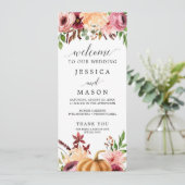 Najaar van het Bliss Wedding Programme Programmakaart (Staand voorkant)