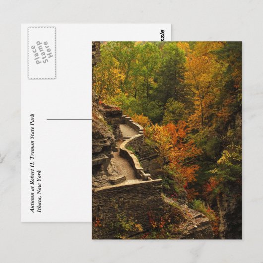 Najaar van het staatspark Treman Briefkaart (Voorkant / Achterkant)