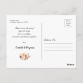 Najaar van Terracotta Gold Oranje Floral Save the  Briefkaart (Achterkant)