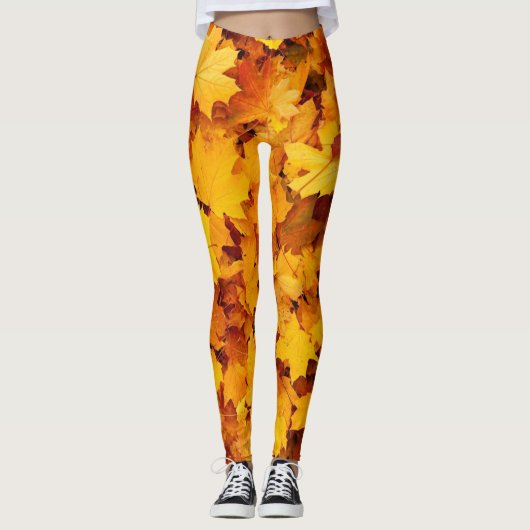 Najaar vertrekt design leggings (Voorkant)