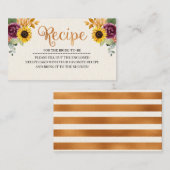 Najaar Vrijgezellenfeest Recipe Enclosure Card Informatiekaartje (Voorkant / Achterkant)