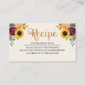 Najaar Vrijgezellenfeest Recipe Enclosure Card Informatiekaartje (Voorkant)