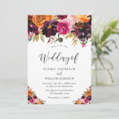 Najaar Waterverf bloemen herfst bruiloft Kaart (Staand voorkant)