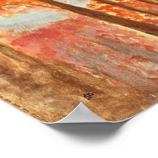 Najaar waterverf Bossen Poster (Hoek)